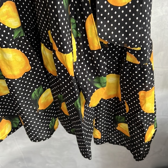 ESTELLE Print Limonata Tie Waist Cotton Blend Dress, 3X - Picture 6 of 12